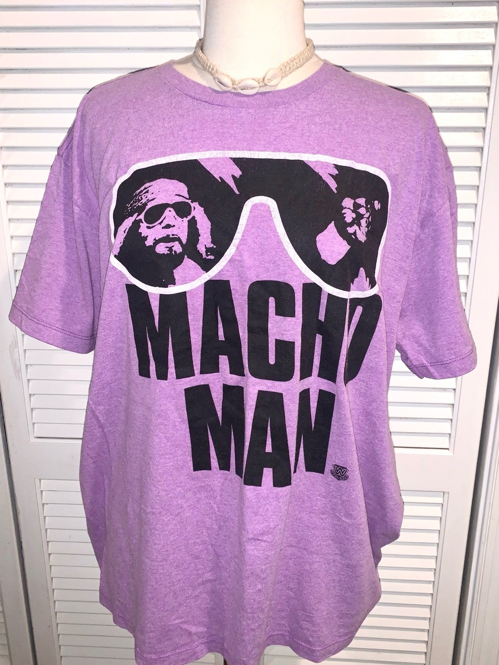 Macho Man Randy Savage Wrestling graphic tshirt XL Purple